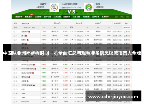 中国队亚洲杯赛程时间一览全面汇总与观赛准备信息权威指南大全版 中国队亚洲杯赛程时间一览全面汇总与观赛准备信息权威指南大全版