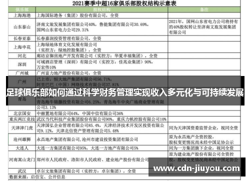 足球俱乐部如何通过科学财务管理实现收入多元化与可持续发展